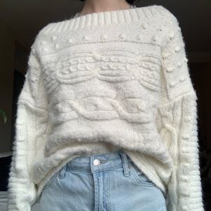 cozy white sweater